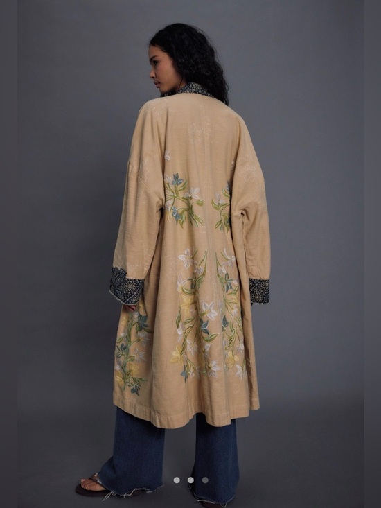 Jackets & Blazers - Free People Henlow Embroidered Duster in Yellow